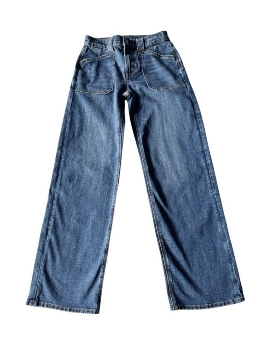 American Eagle Stovepipe Women's Sz 00 Patch Pocket Mid Rise Jeans